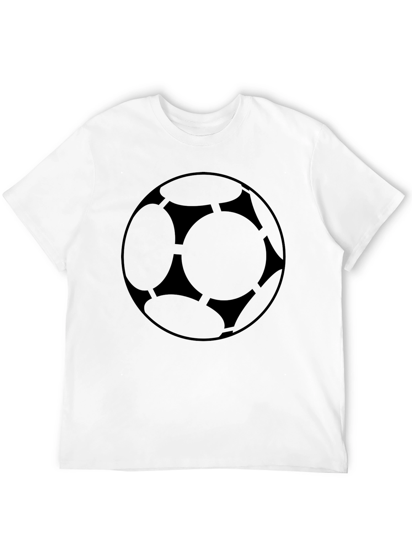 Black Soccer Ball Graphic Tee - Sporty Casual Style