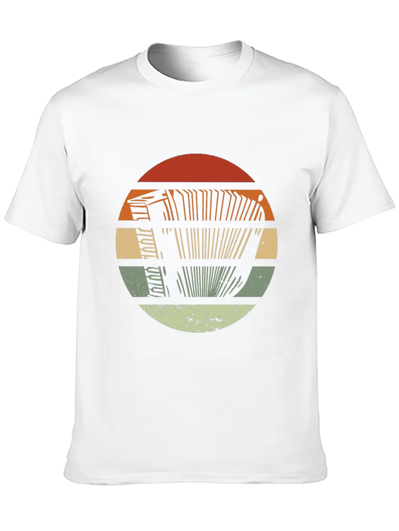 Accordions Musician Music Instrument Vintage Unisex Short Sleeve Soft Cotton T-Shirt – Casual Everyday Wear
