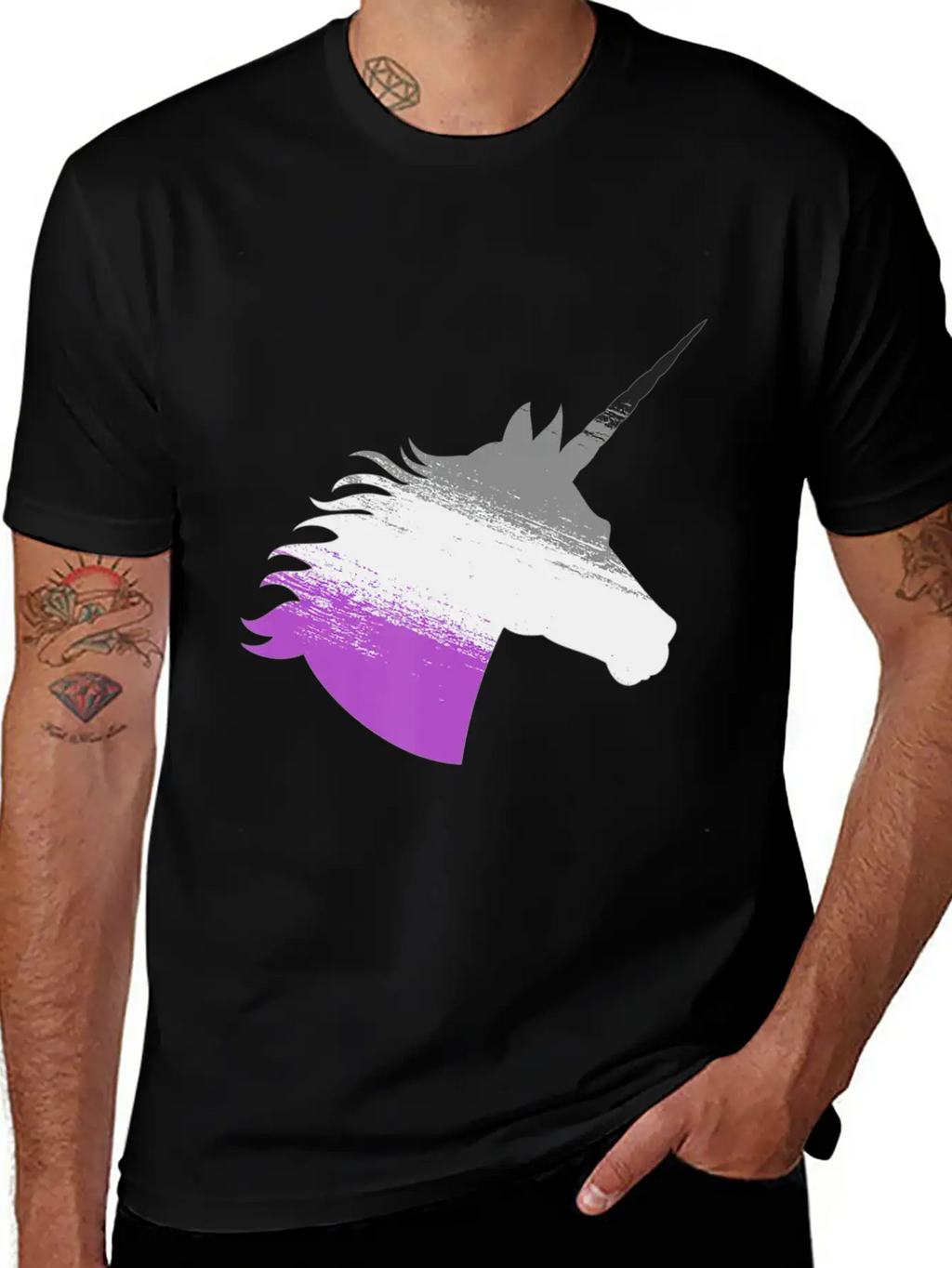 Ace Asexual Unicorn LGBTA Pride Stuff March Pride Unisex Short Sleeve Soft Cotton T-Shirt – Casual Everyday Wear