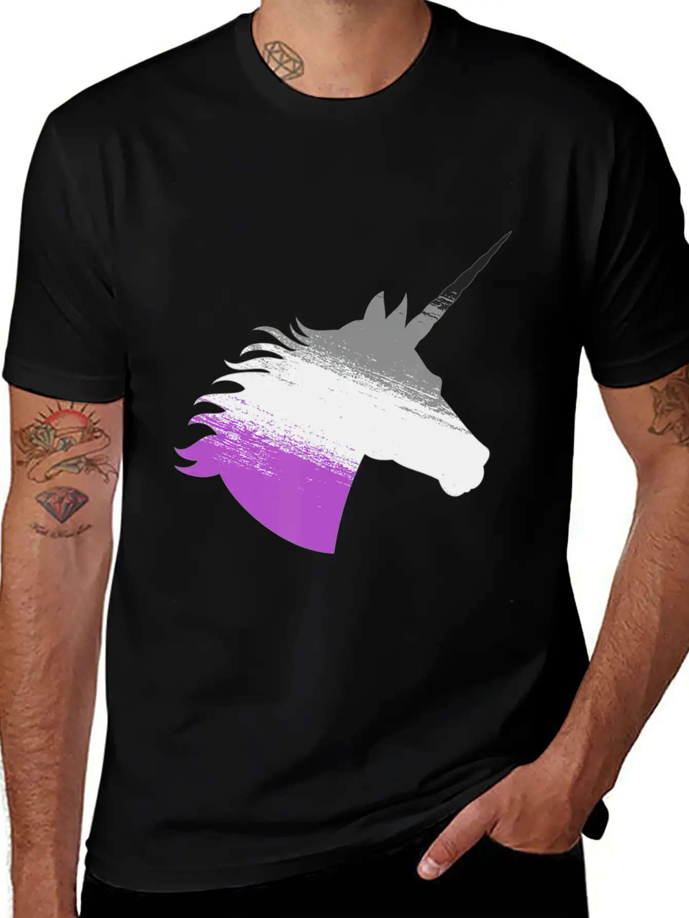 Ace Asexual Unicorn LGBTA Pride Stuff March Pride Unisex Short Sleeve Soft Cotton T-Shirt – Casual Everyday Wear