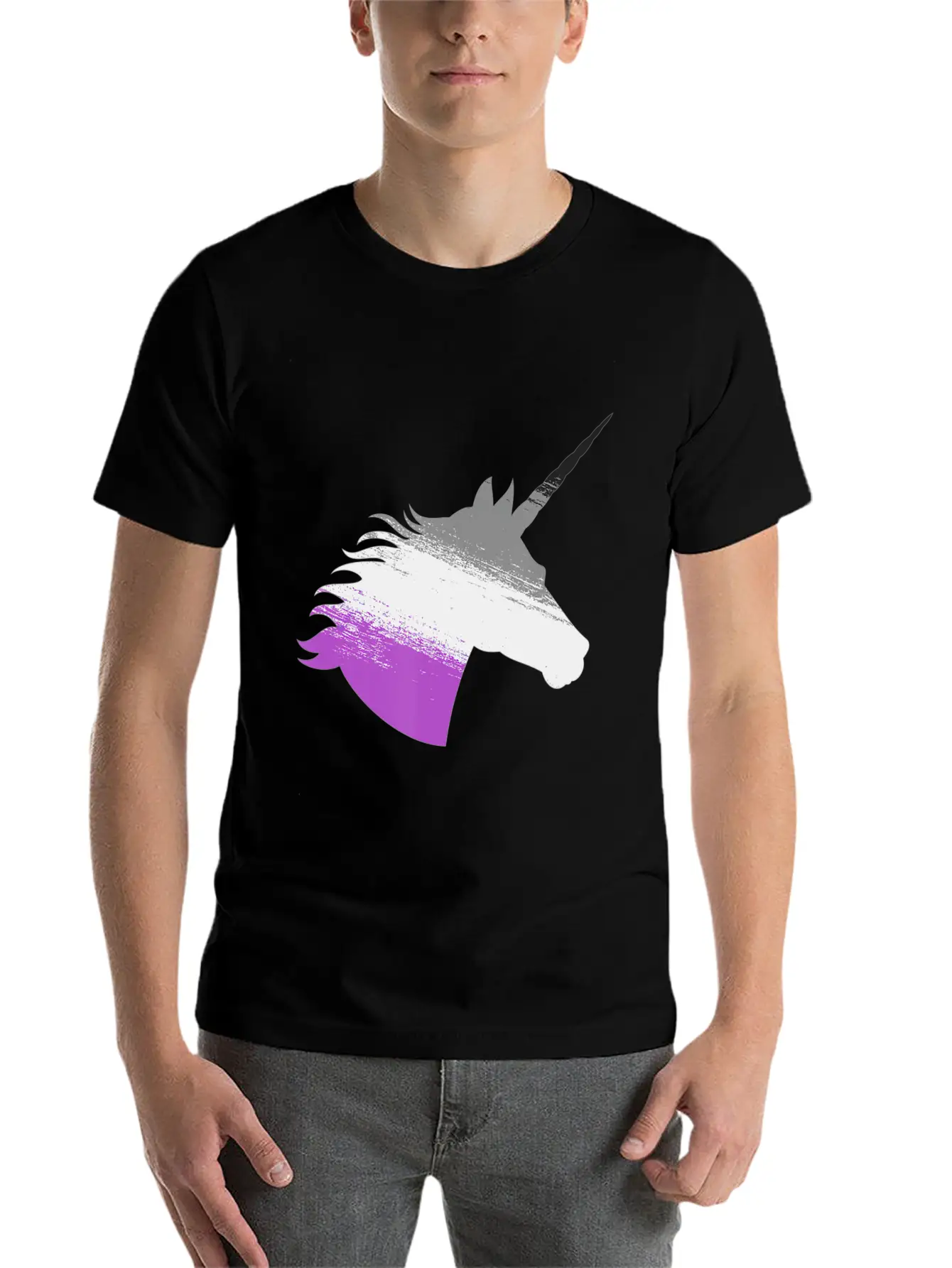 Ace Asexual Unicorn LGBTA Pride Stuff March Pride Unisex Short Sleeve Soft Cotton T-Shirt – Casual Everyday Wear