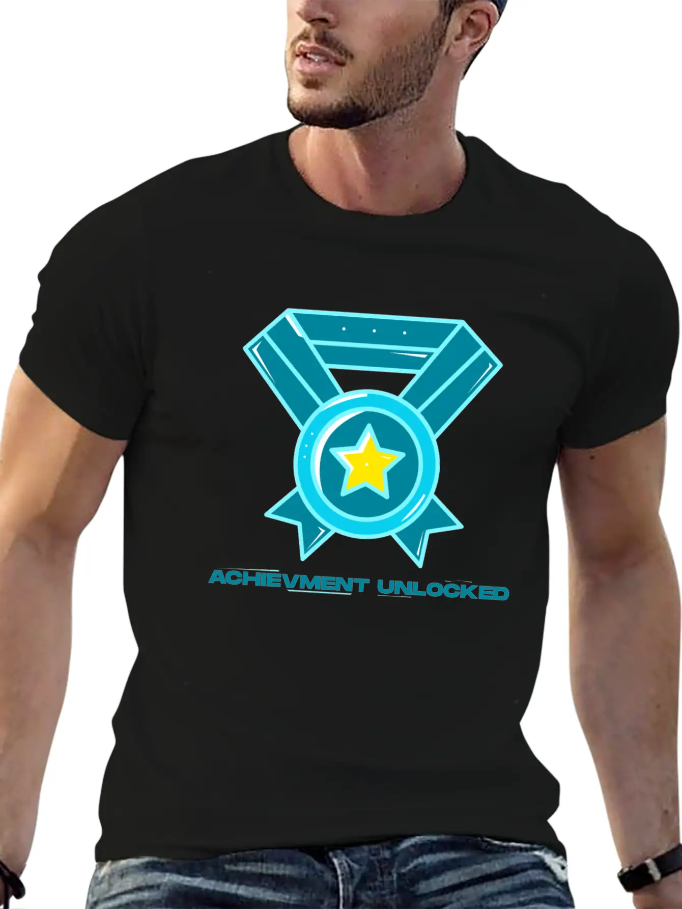 Achievment Unlocked Casual Graphic T-Shirt – Simple And Comfortable Daily Wear