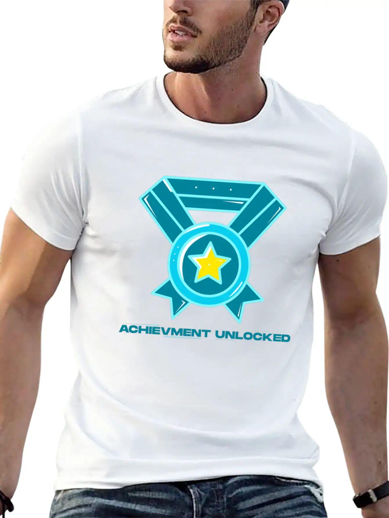 Achievment Unlocked Casual Graphic T-Shirt – Simple And Comfortable Daily Wear