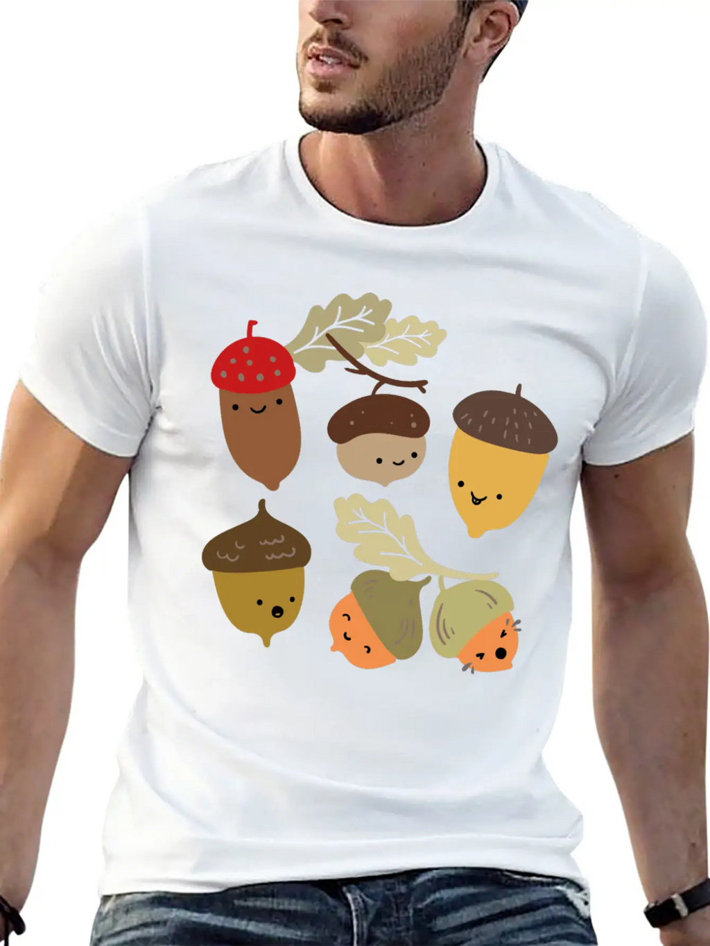 Acorns Stylish Everyday T-Shirt – Unisex Basic Cotton Tee