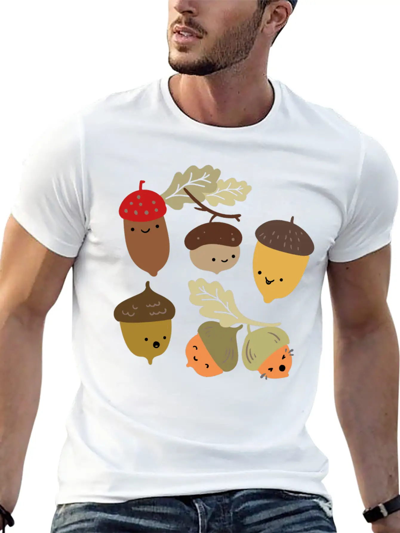 Acorns Stylish Everyday T-Shirt – Unisex Basic Cotton Tee