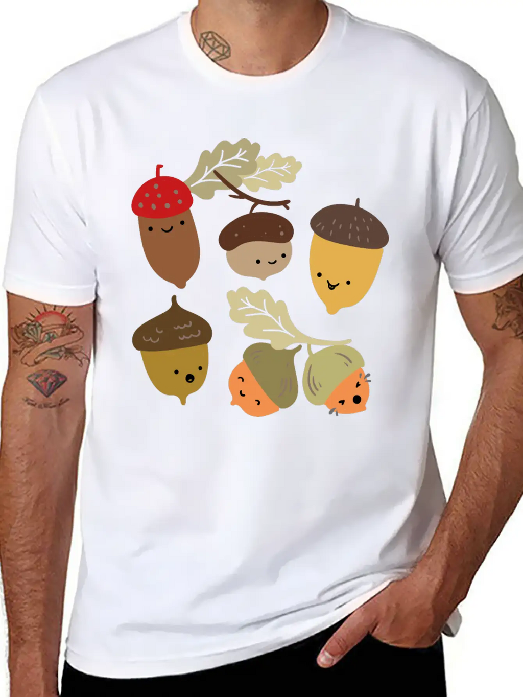 Acorns Stylish Everyday T-Shirt – Unisex Basic Cotton Tee