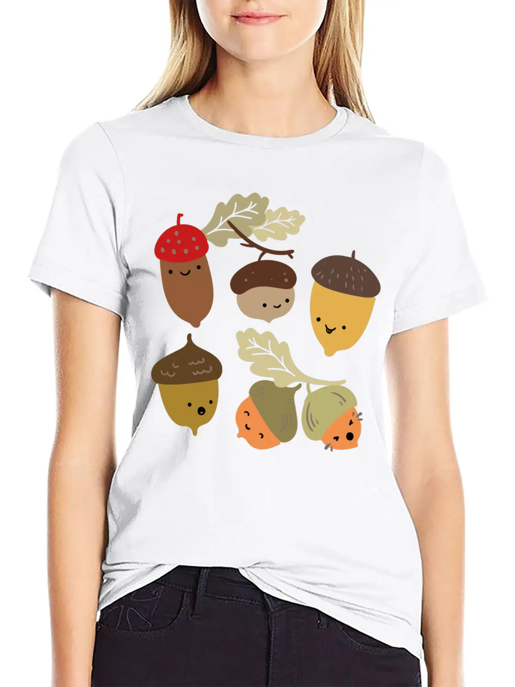 Acorns Stylish Everyday T-Shirt – Unisex Basic Cotton Tee