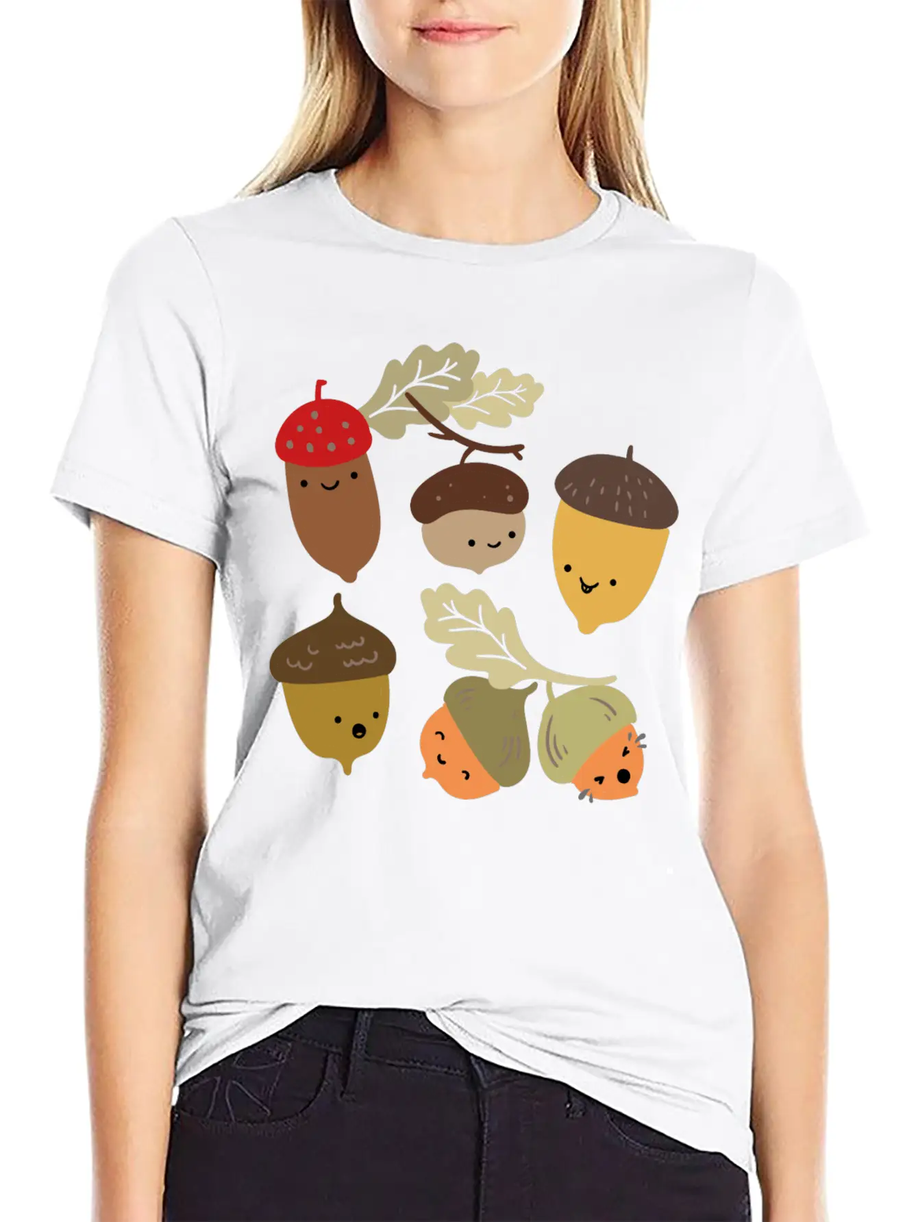 Acorns Stylish Everyday T-Shirt – Unisex Basic Cotton Tee