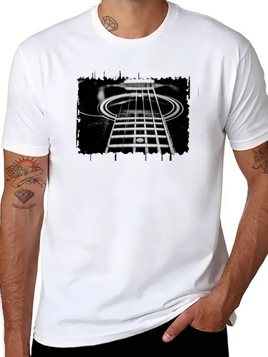 Acoustic Guitar Breathable Soft Cotton T-Shirt – Timeless Casual Look