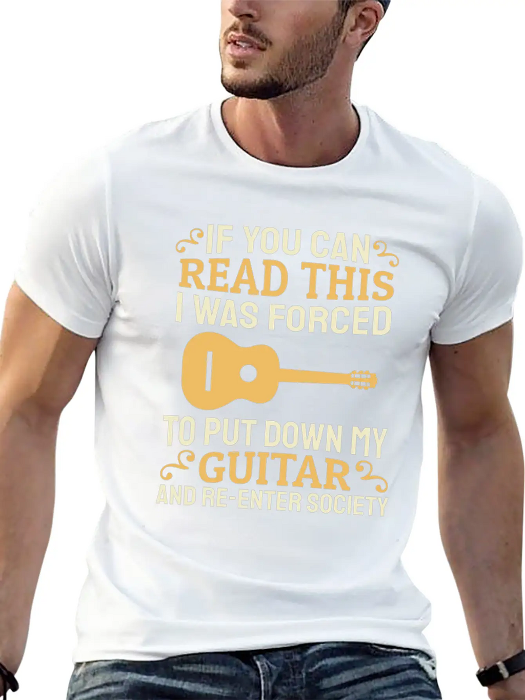 Acoustic Guitar Guitarist Unisex Casual T-Shirt – Clean Design For Daily Comfort