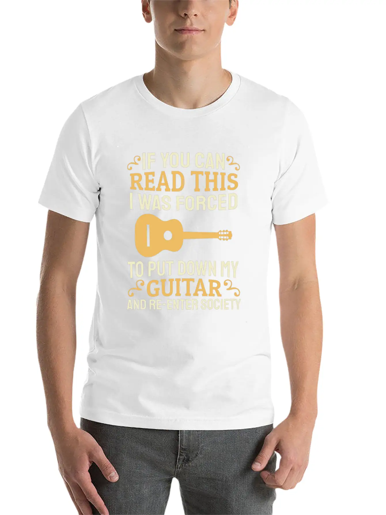 Acoustic Guitar Guitarist Unisex Casual T-Shirt – Clean Design For Daily Comfort