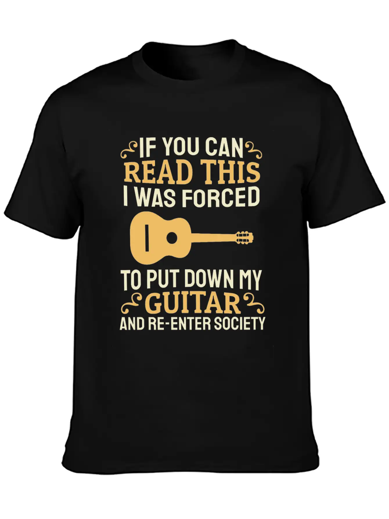 Acoustic Guitar Guitarist Unisex Casual T-Shirt – Clean Design For Daily Comfort