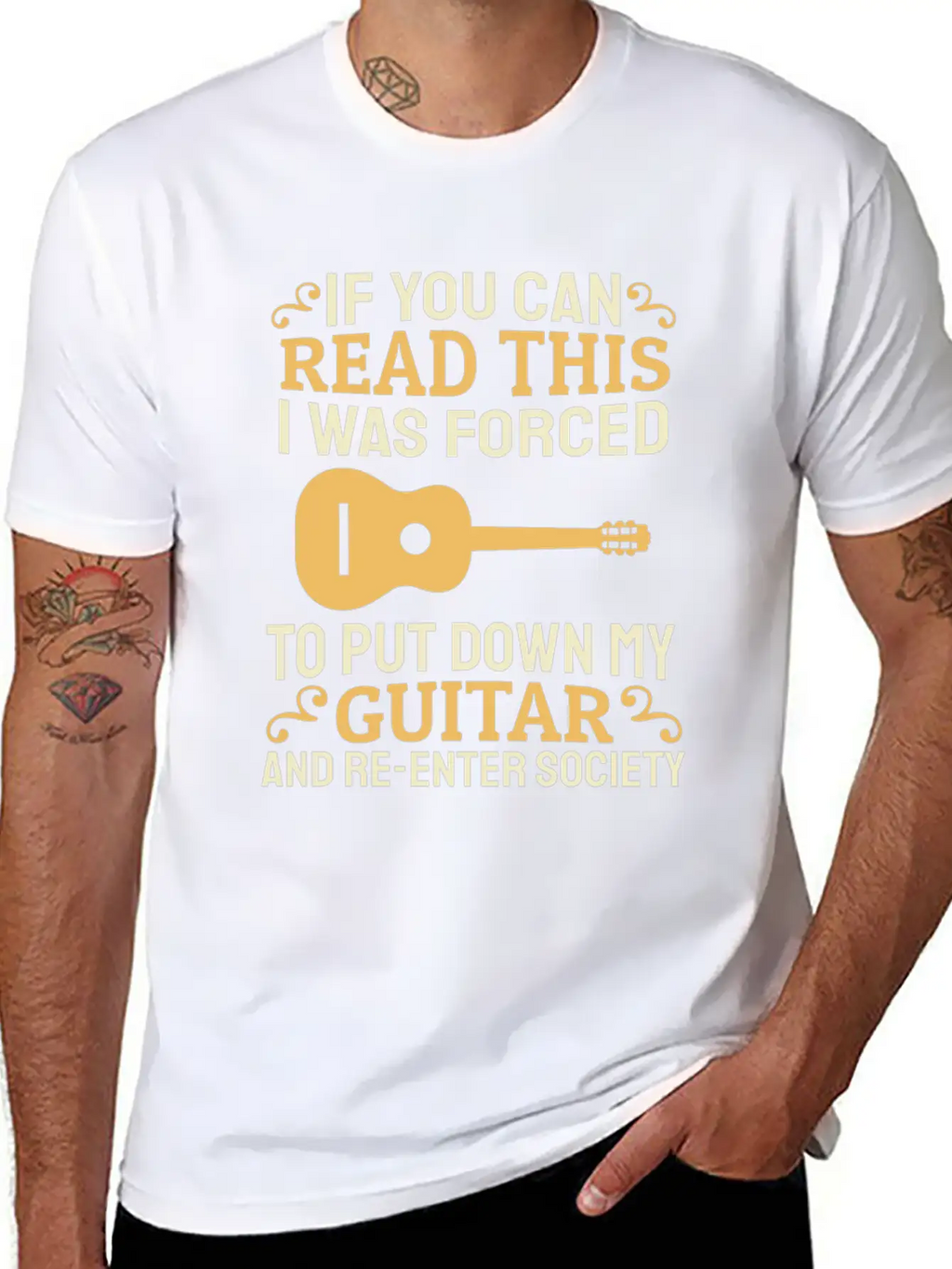 Acoustic Guitar Guitarist Unisex Casual T-Shirt – Clean Design For Daily Comfort