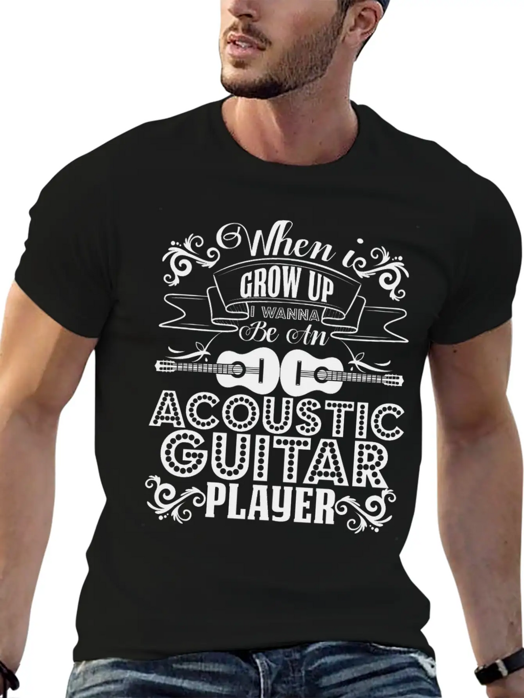 Acoustic Guitar Player Shirt Breathable Graphic T-Shirt – Perfect For Casual Days