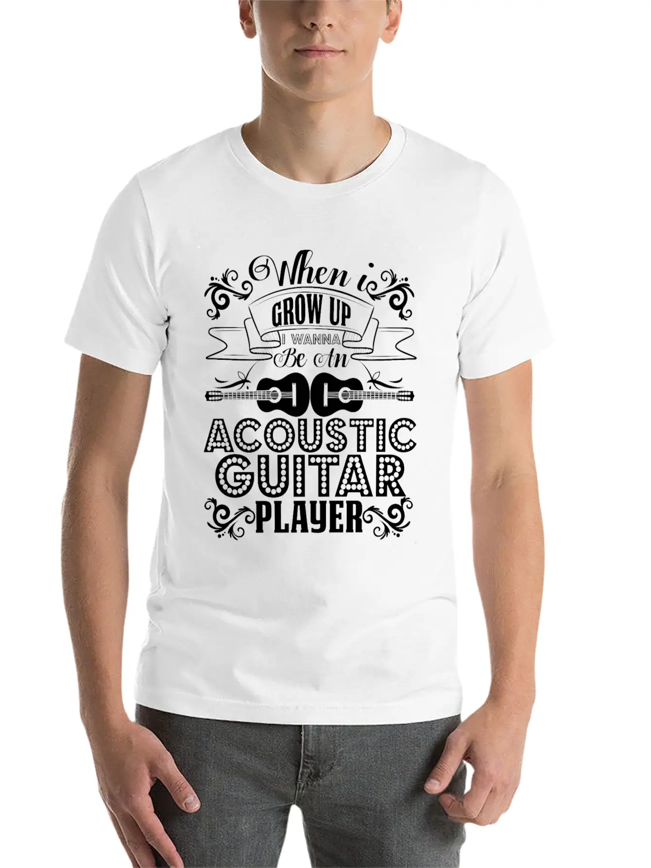 Acoustic Guitar Player Shirt Breathable Graphic T-Shirt – Perfect For Casual Days