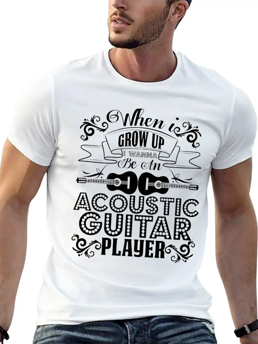 Acoustic Guitar Player Shirt Breathable Graphic T-Shirt – Perfect For Casual Days
