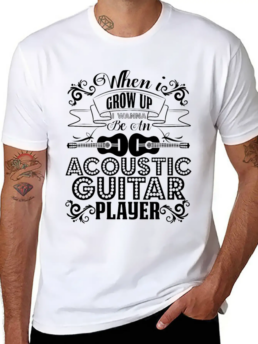 Acoustic Guitar Player Shirt Breathable Graphic T-Shirt – Perfect For Casual Days