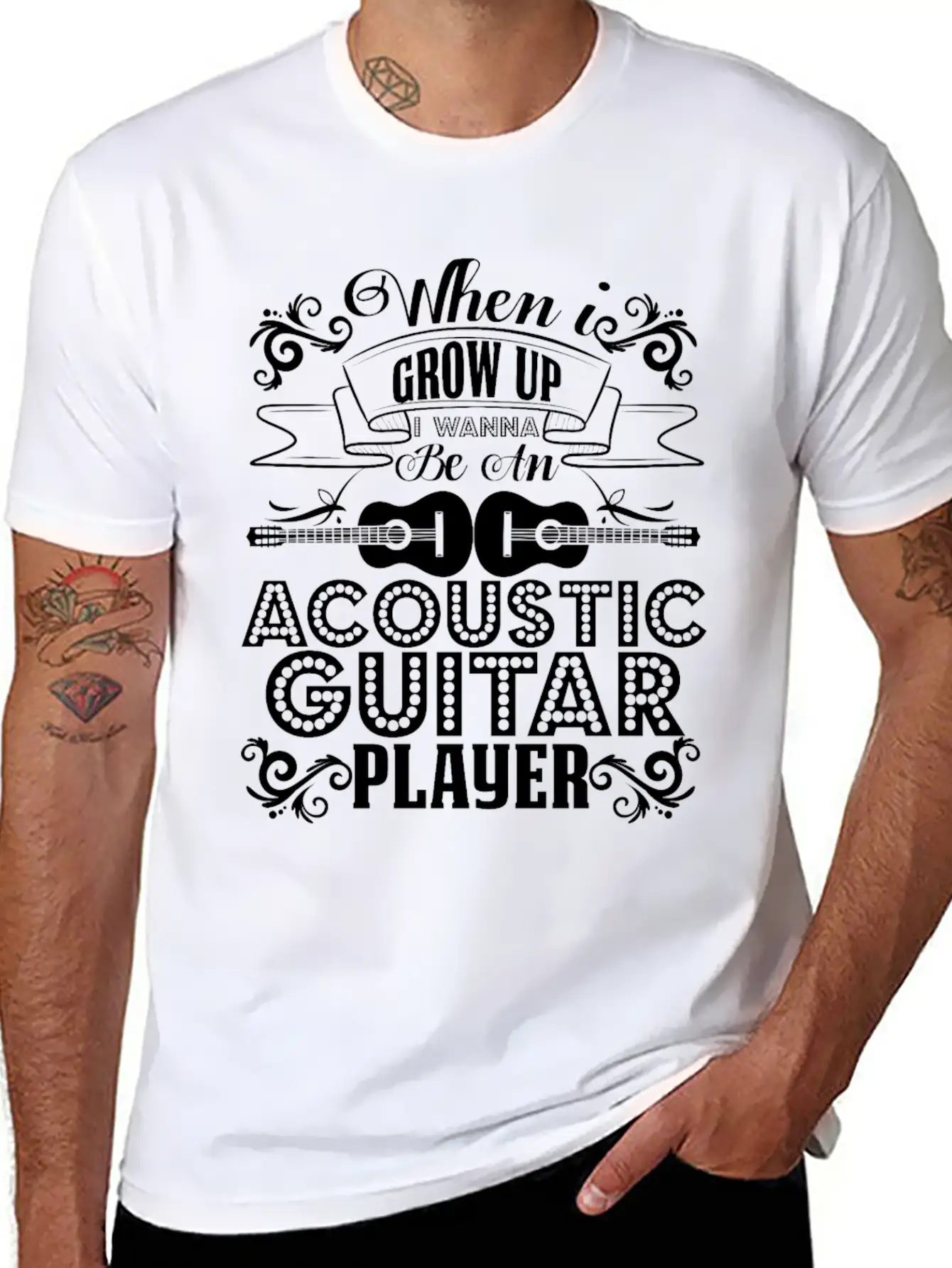Acoustic Guitar Player Shirt Breathable Graphic T-Shirt – Perfect For Casual Days