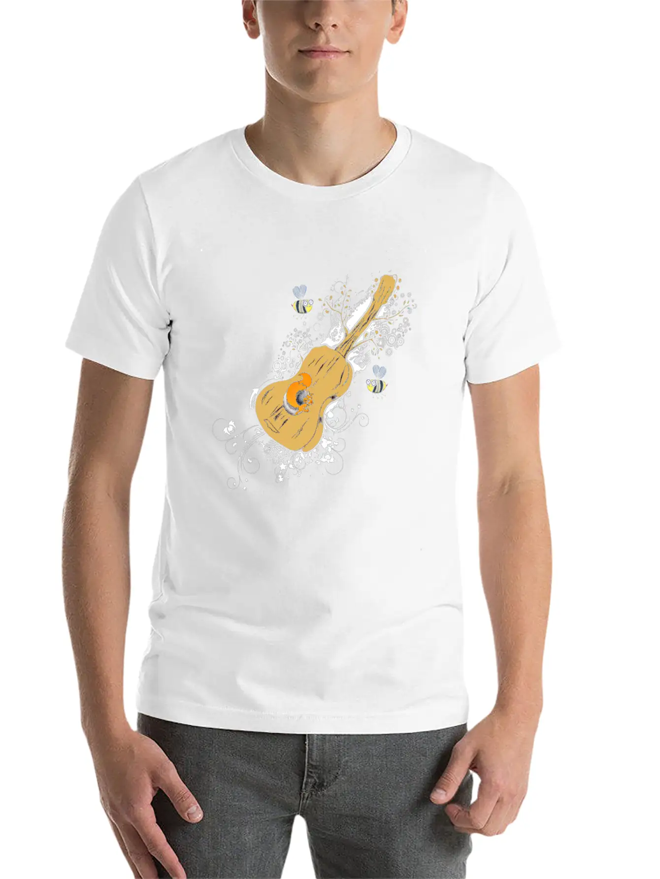Acoustic Guitar Tree Of Life Nature Guitarist Gift Unisex Casual T-Shirt – Clean Design For Daily Comfort