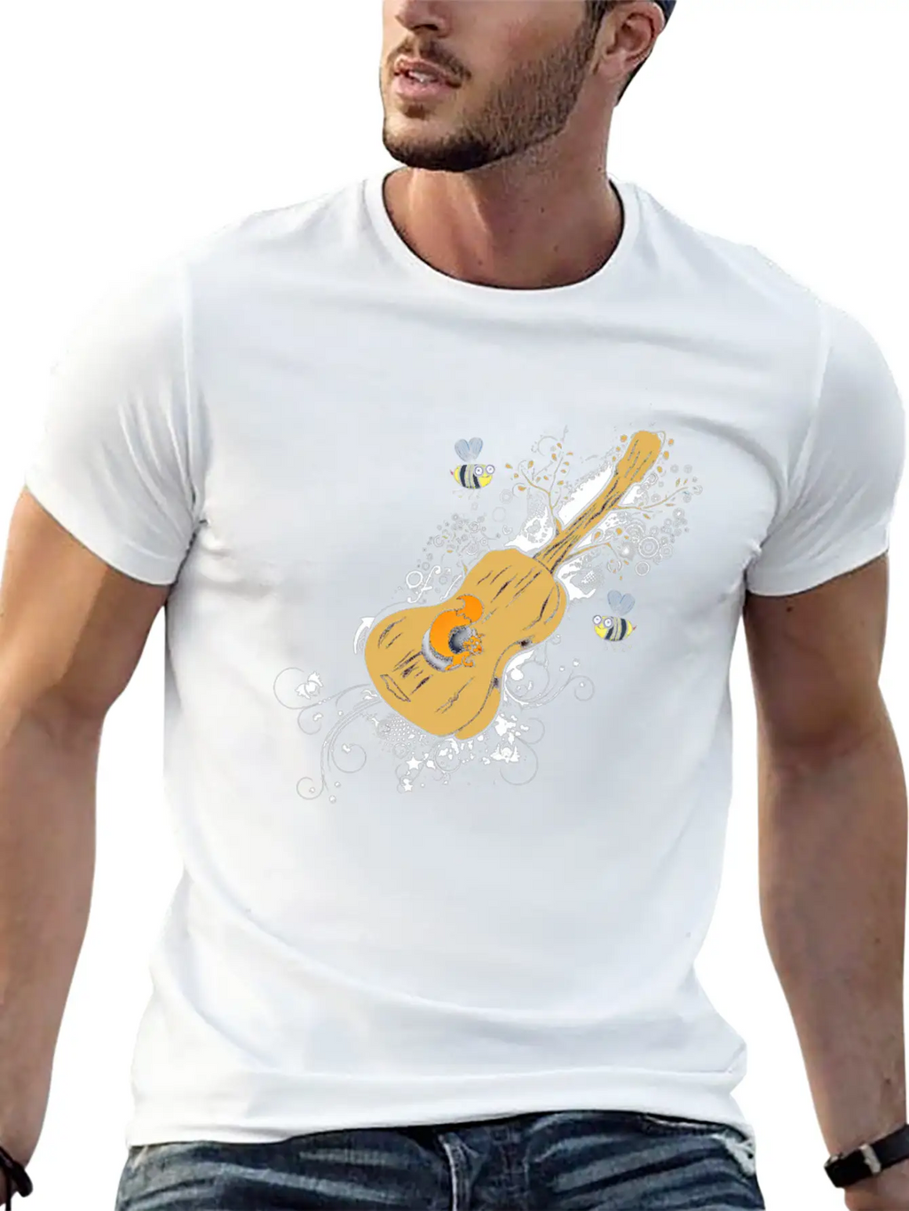Acoustic Guitar Tree Of Life Nature Guitarist Gift Unisex Casual T-Shirt – Clean Design For Daily Comfort