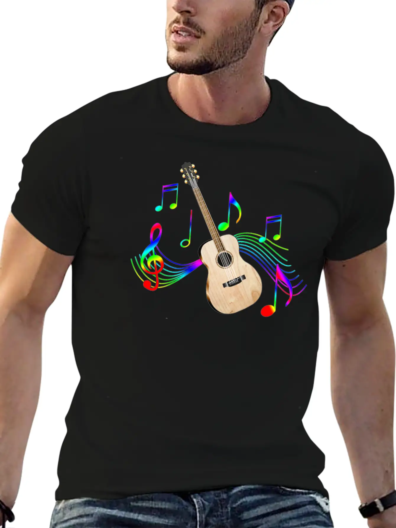 Acoustic Guitar Unisex Casual T-Shirt – Clean Design For Daily Comfort