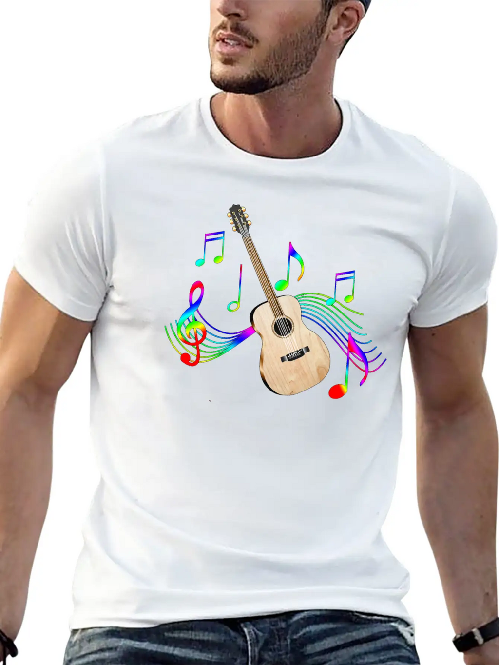 Acoustic Guitar Unisex Casual T-Shirt – Clean Design For Daily Comfort