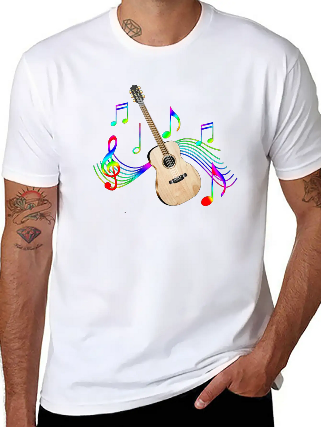 Acoustic Guitar Unisex Casual T-Shirt – Clean Design For Daily Comfort