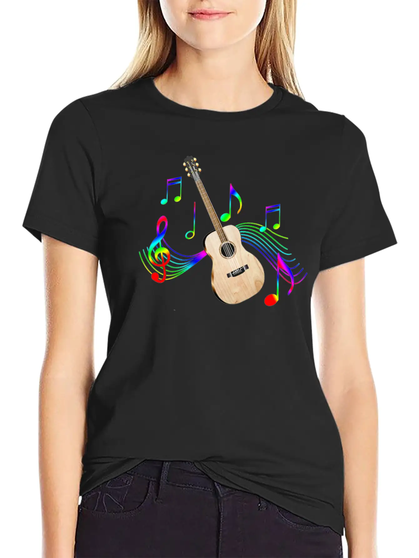 Acoustic Guitar Unisex Casual T-Shirt – Clean Design For Daily Comfort
