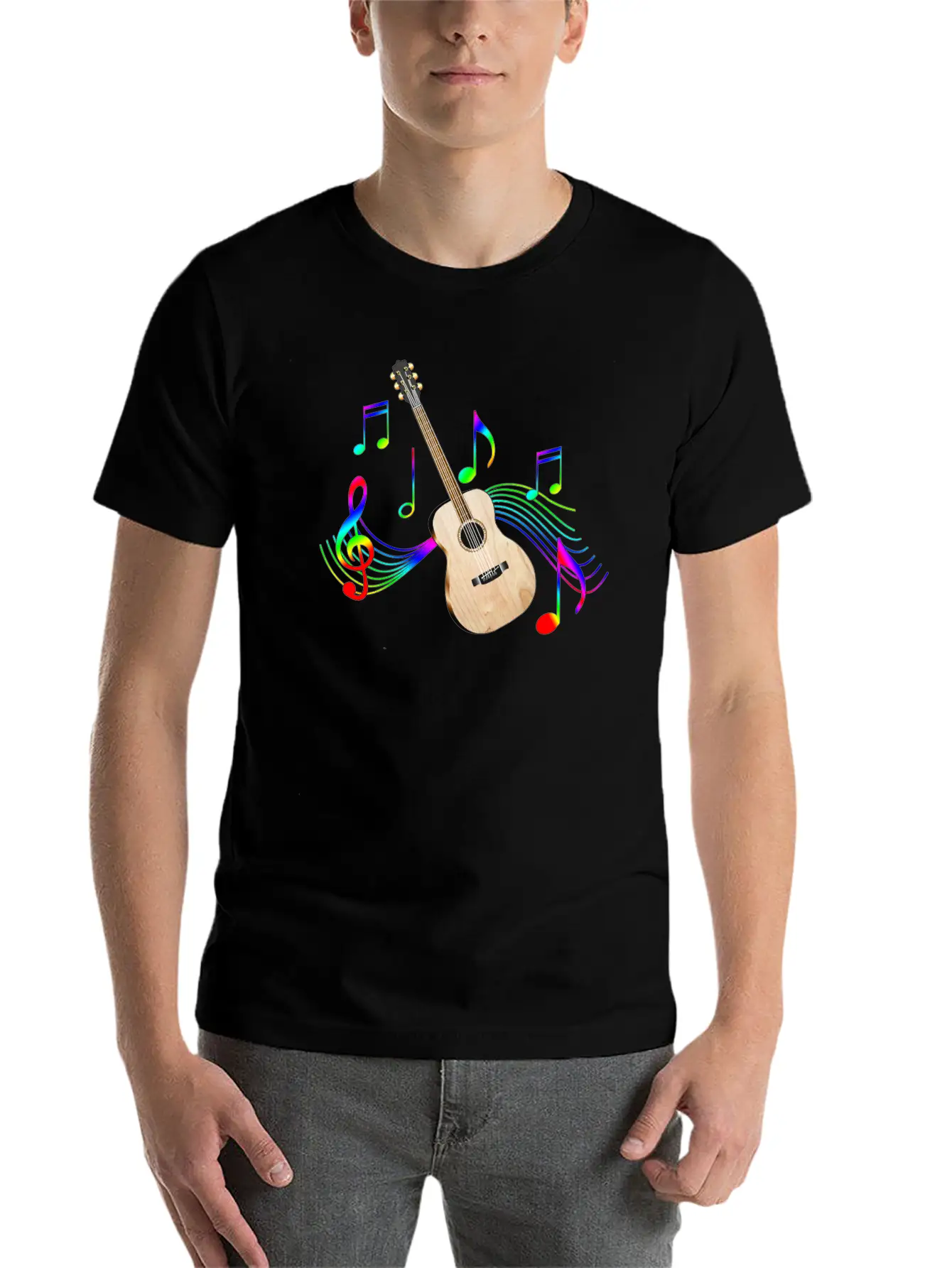 Acoustic Guitar Unisex Casual T-Shirt – Clean Design For Daily Comfort