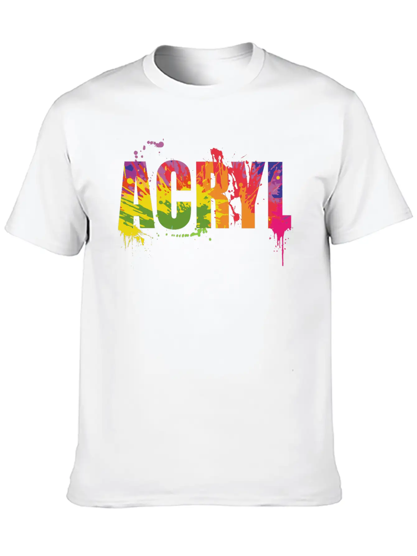 Acryl Paint Art Colorful Gift Unisex Casual T-Shirt – Clean Design For Daily Comfort