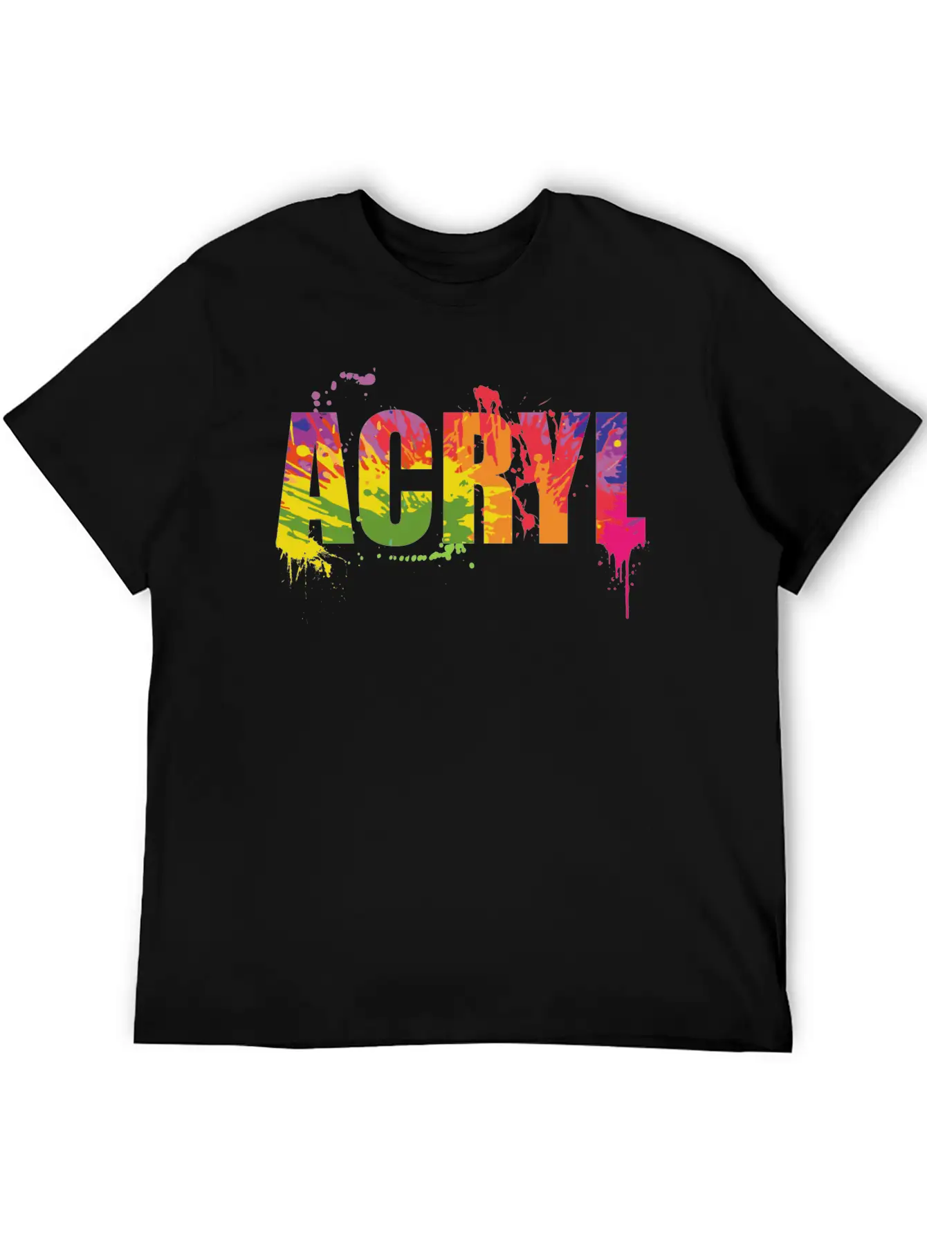 Acryl Paint Art Colorful Gift Unisex Casual T-Shirt – Clean Design For Daily Comfort