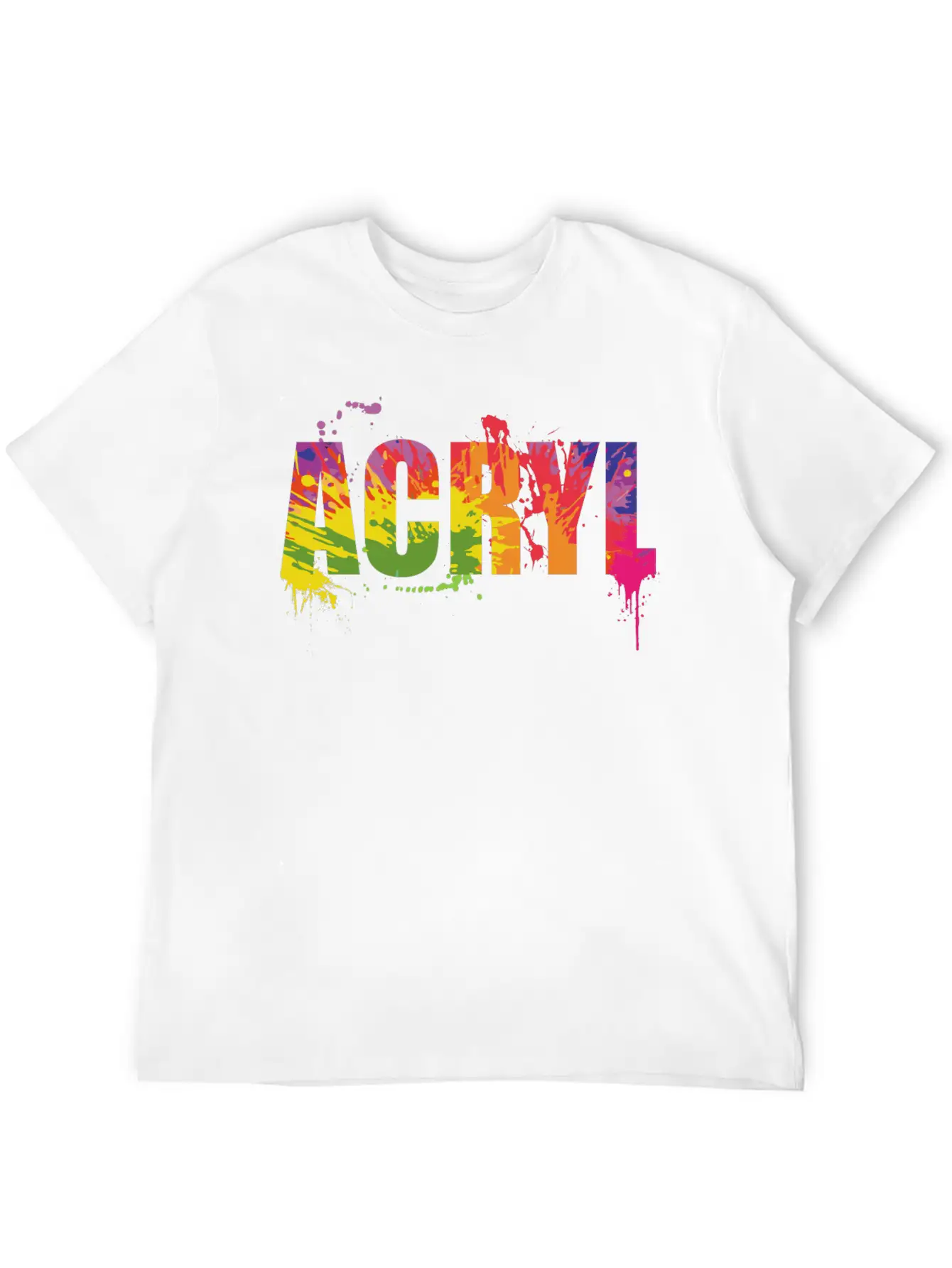 Acryl Paint Art Colorful Gift Unisex Casual T-Shirt – Clean Design For Daily Comfort