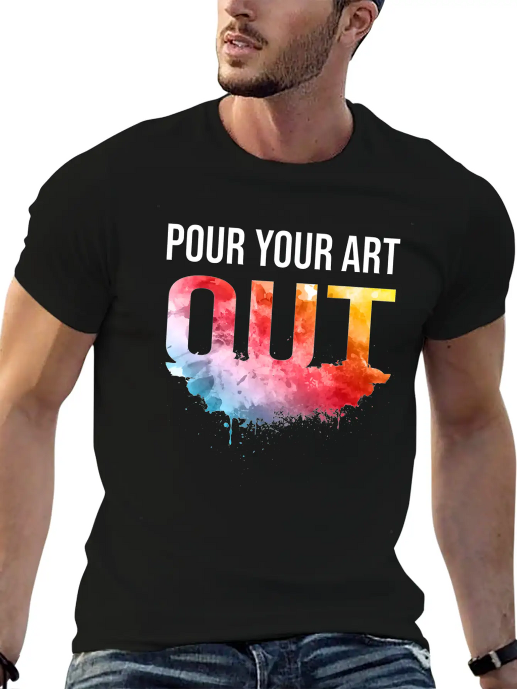 Acrylic Paint Pouring Artist Gift Fluid Art Classic Fit Graphic Tee For Daily Comfort – Unisex Cotton Shirt