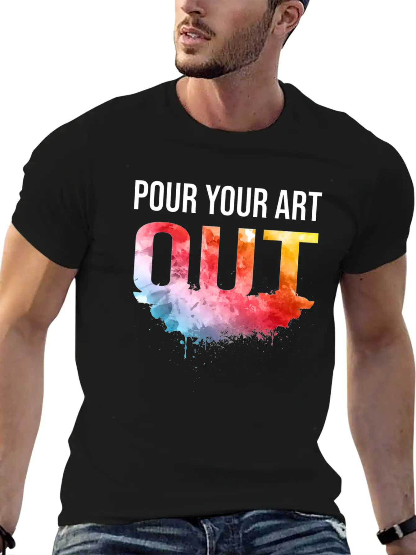 Acrylic Paint Pouring Artist Gift Fluid Art Classic Fit Graphic Tee For Daily Comfort – Unisex Cotton Shirt