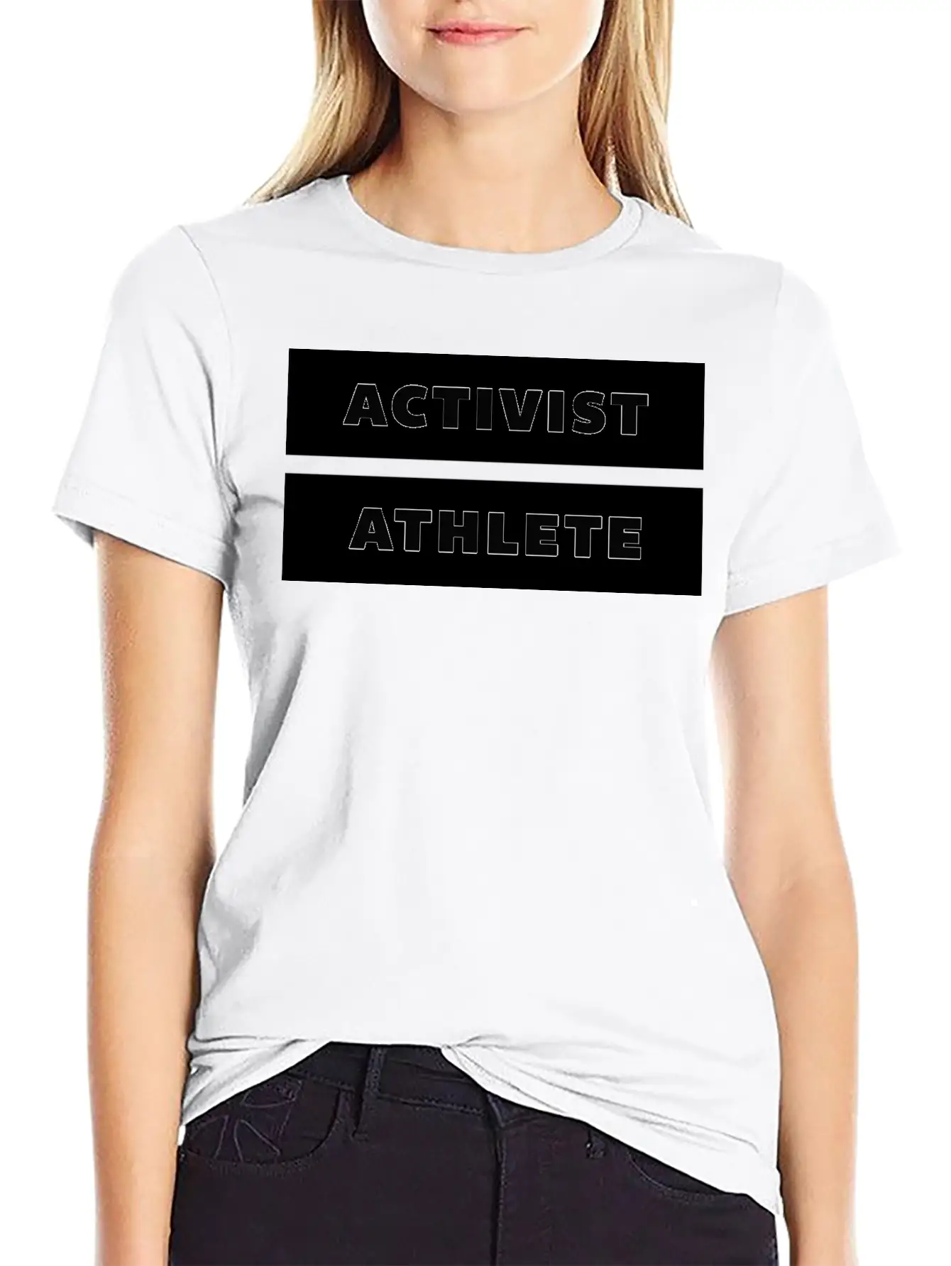 ACTIVIST ATHLETE Weiss Schwarz Breathable Soft Cotton T-Shirt – Timeless Casual Look