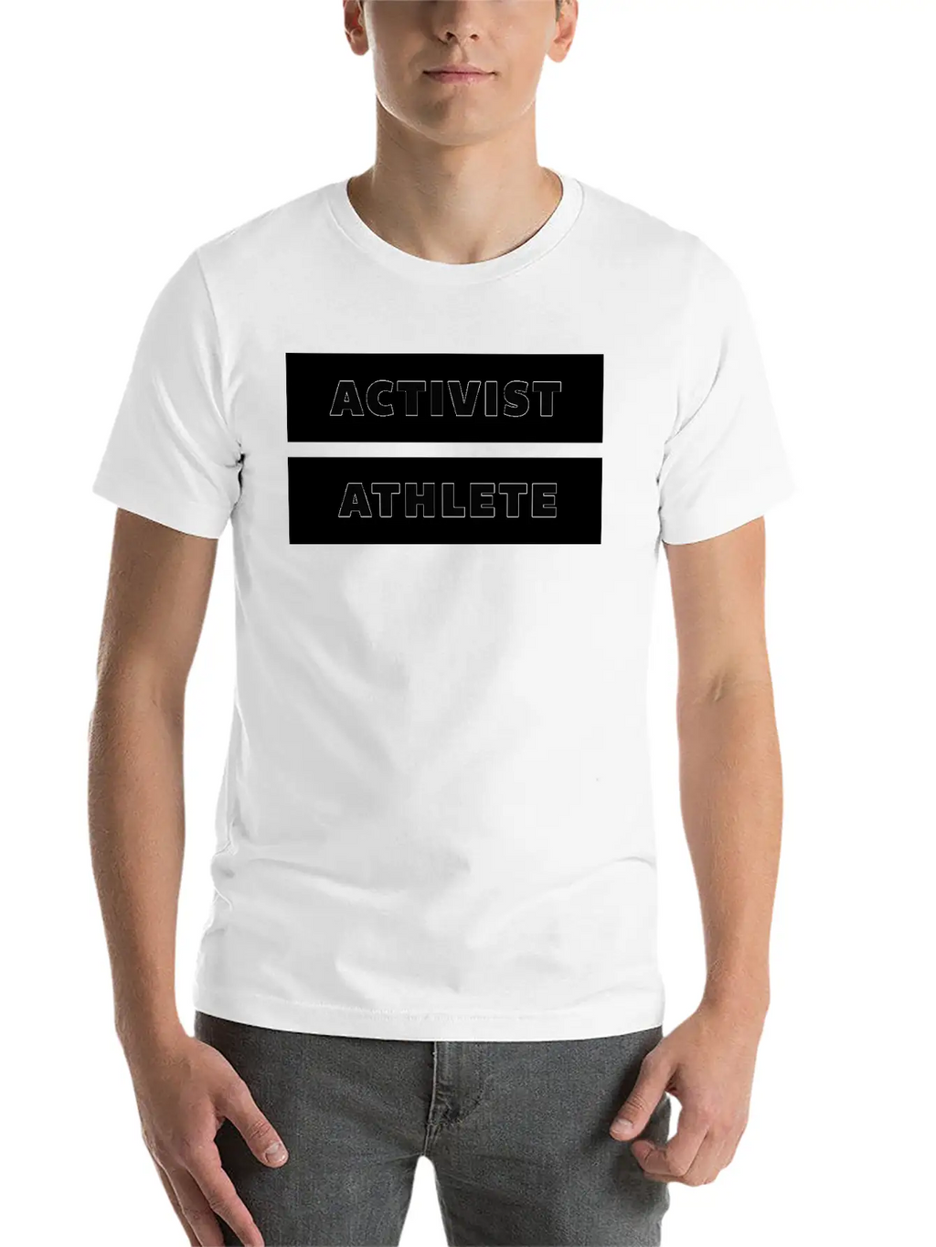 ACTIVIST ATHLETE Weiss Schwarz Breathable Soft Cotton T-Shirt – Timeless Casual Look