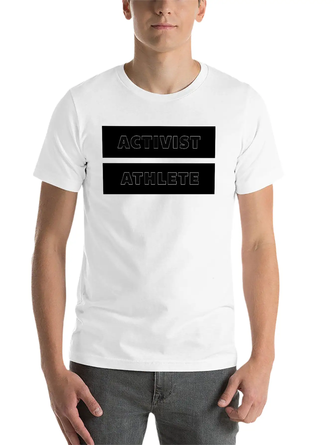 ACTIVIST ATHLETE Weiss Schwarz Breathable Soft Cotton T-Shirt – Timeless Casual Look