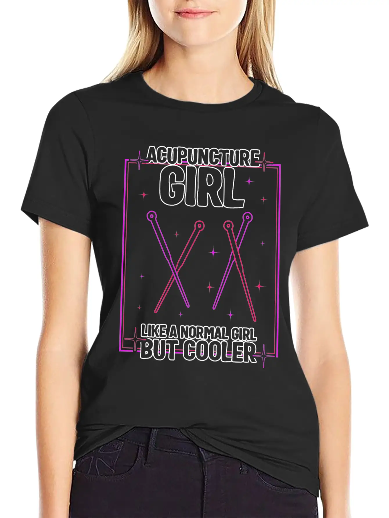 Acupuncture Girl Retro Shirt, Needle Women Essential Cotton Tee For Daily Outfits – Unisex Style