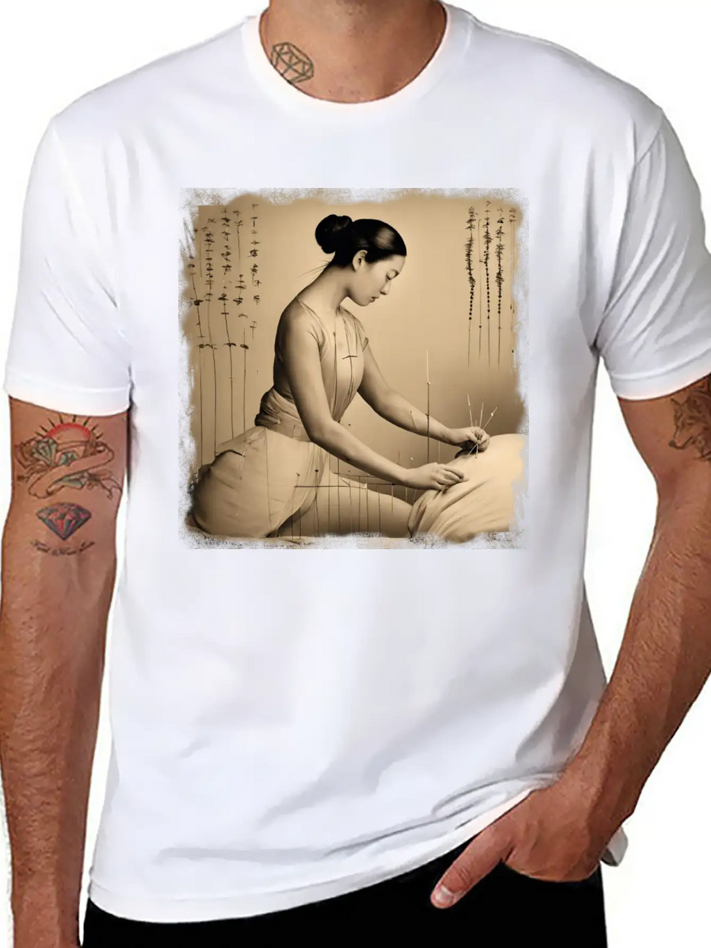 Acupuncture Patient Treatment Unisex Short Sleeve Soft Cotton T-Shirt – Casual Everyday Wear