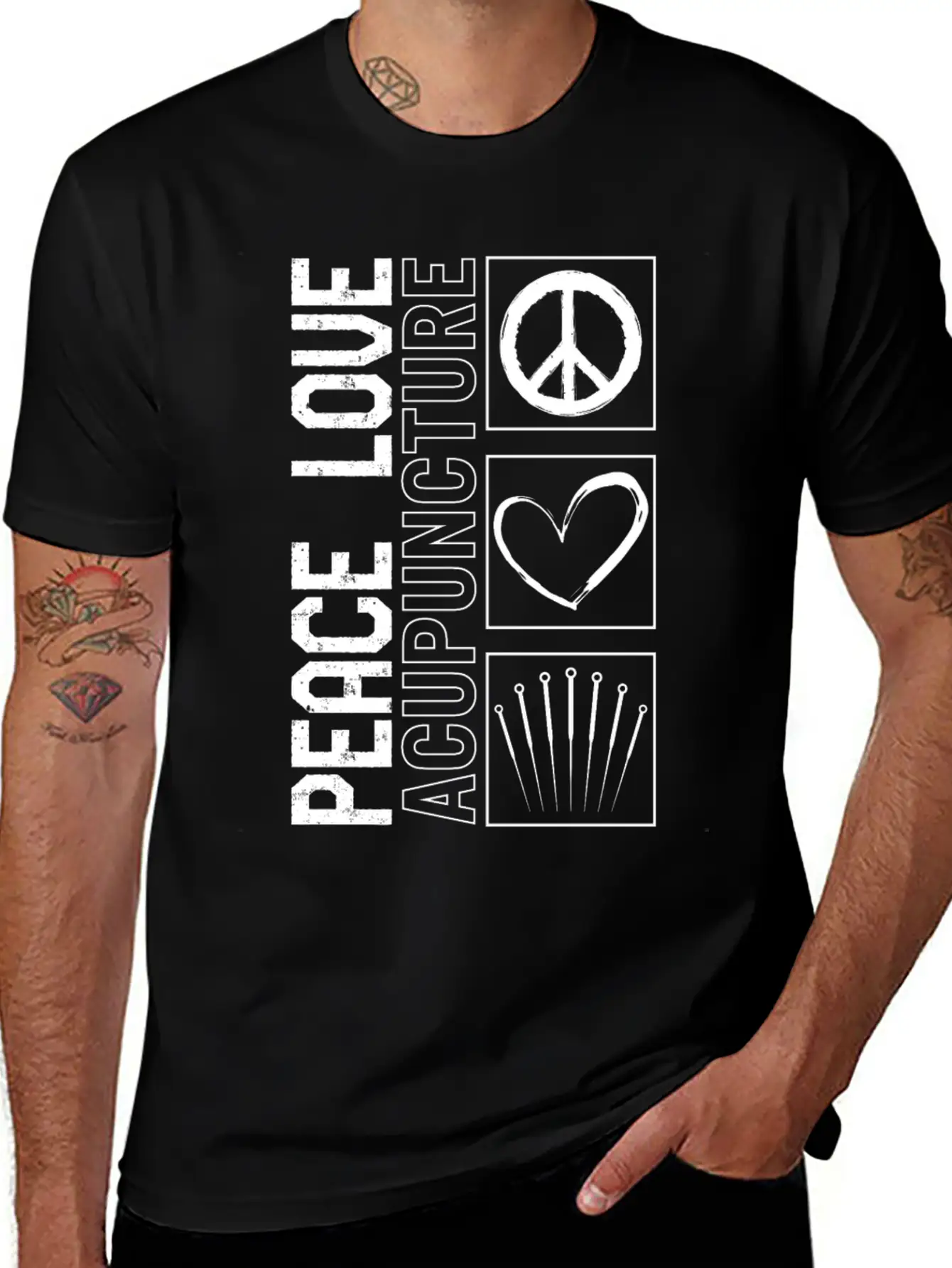 Acupuncture Shirt, Peace Love Acupuncture Tee, Unisex Casual T-Shirt – Clean Design For Daily Comfort