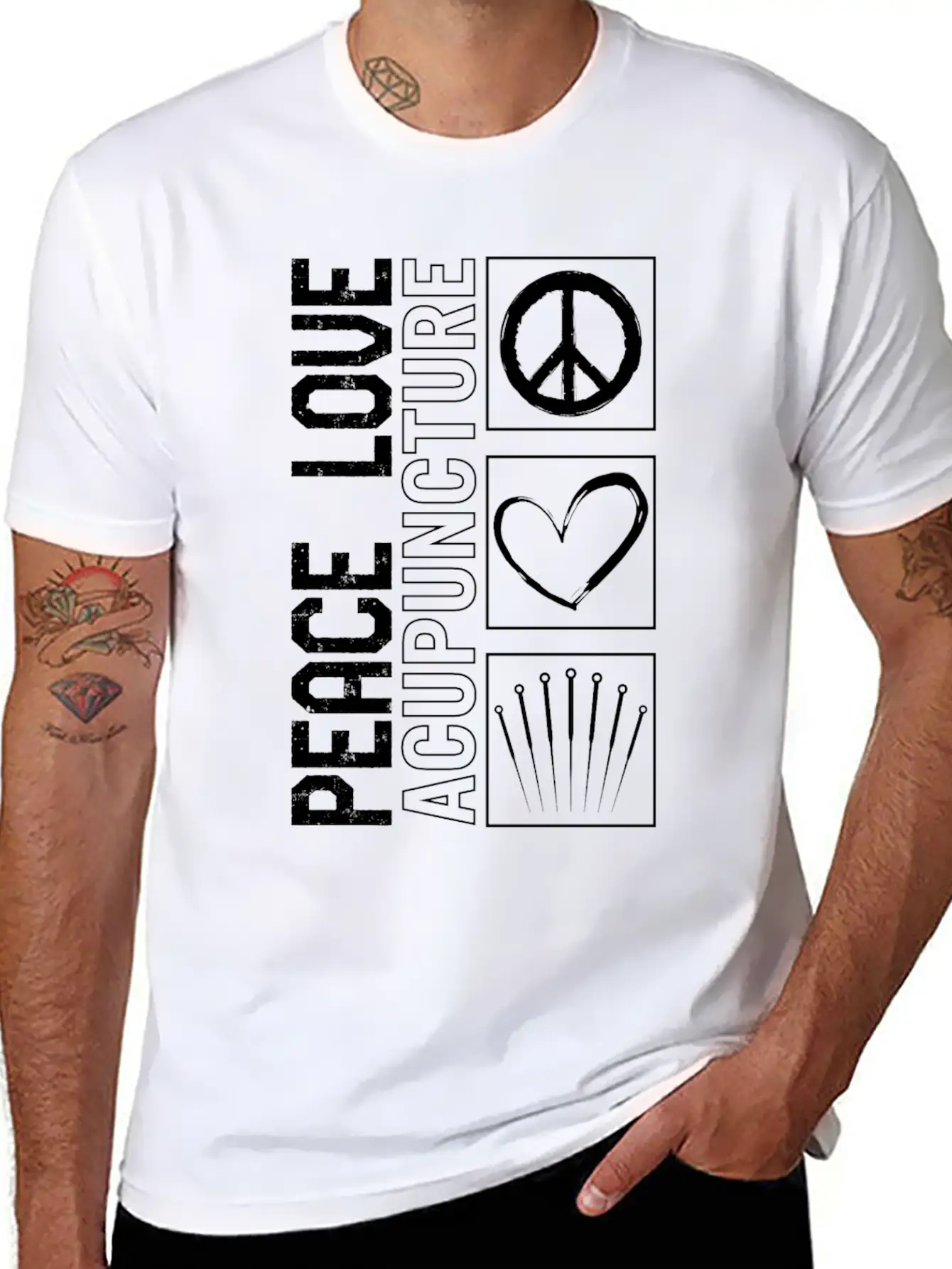 Acupuncture Shirt, Peace Love Acupuncture Tee, Unisex Casual T-Shirt – Clean Design For Daily Comfort