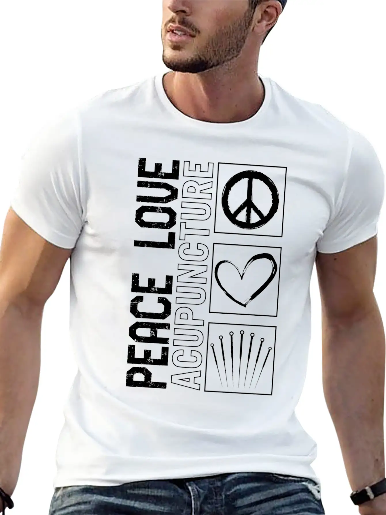 Acupuncture Shirt, Peace Love Acupuncture Tee, Unisex Casual T-Shirt – Clean Design For Daily Comfort