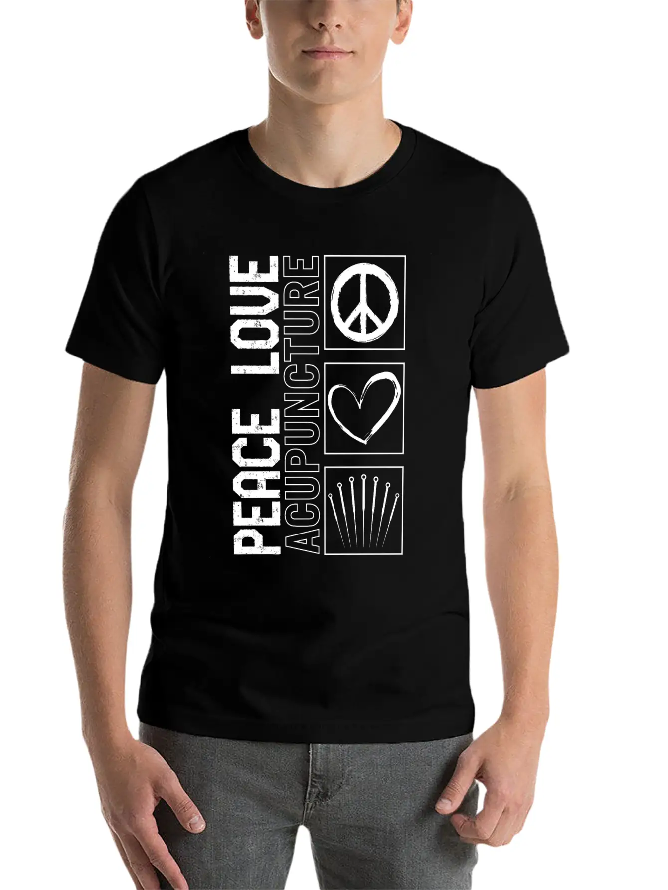 Acupuncture Shirt, Peace Love Acupuncture Tee, Unisex Casual T-Shirt – Clean Design For Daily Comfort