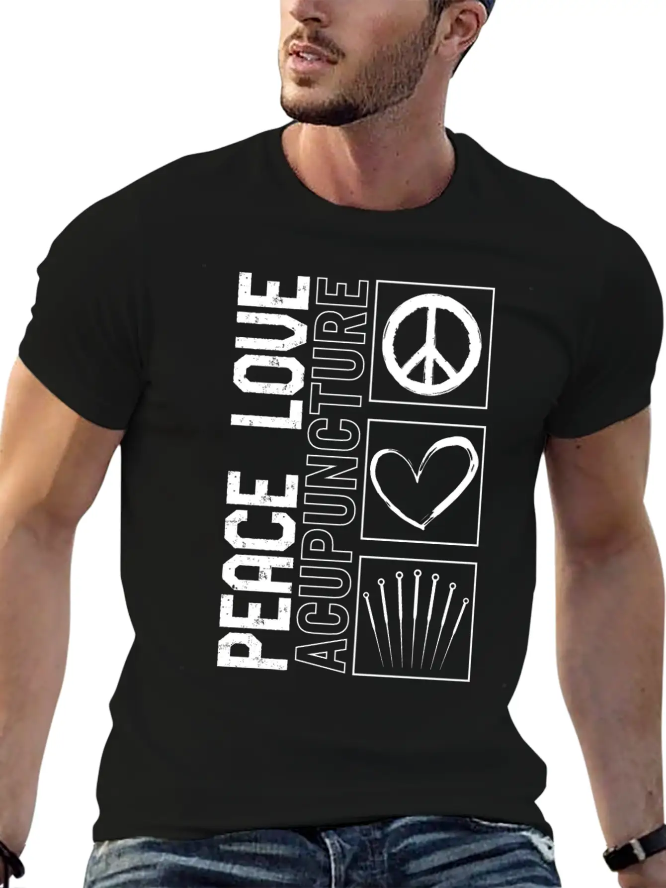 Acupuncture Shirt, Peace Love Acupuncture Tee, Unisex Casual T-Shirt – Clean Design For Daily Comfort