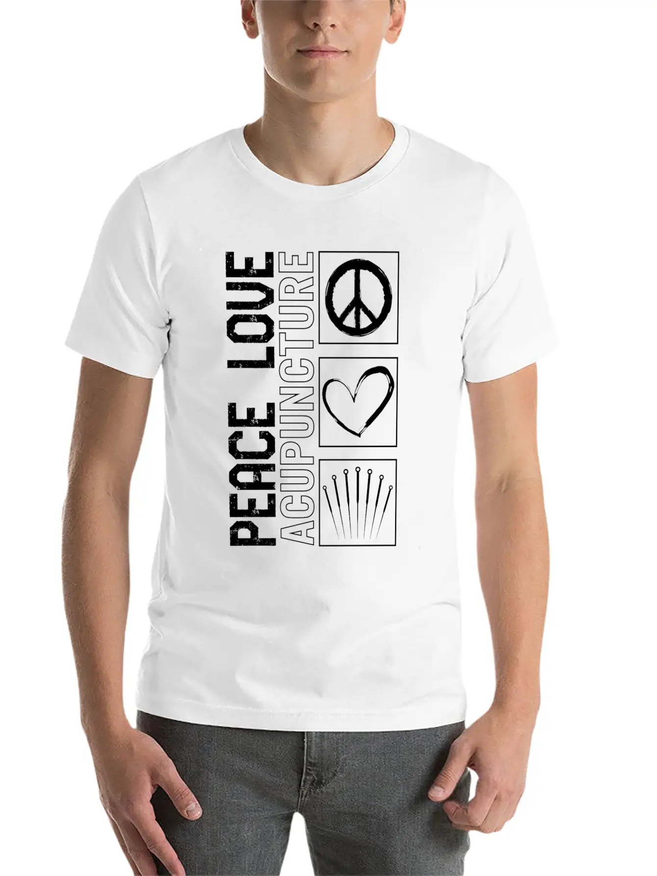 Acupuncture Shirt, Peace Love Acupuncture Tee, Unisex Casual T-Shirt – Clean Design For Daily Comfort