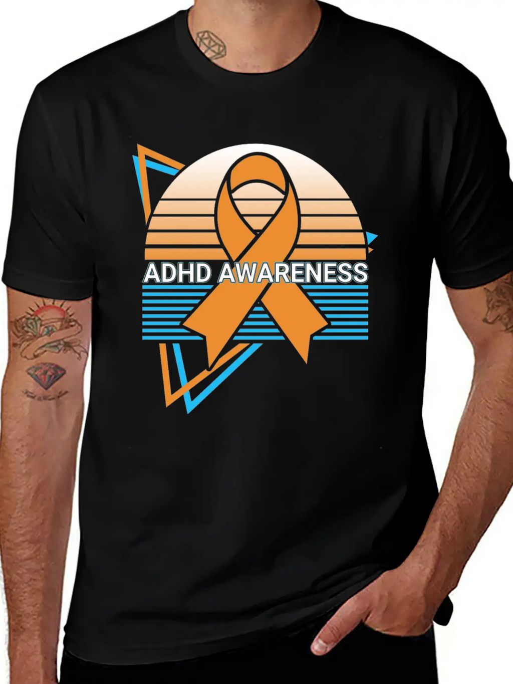Adhd Awareness Retro Unisex Short Sleeve Soft Cotton T-Shirt – Casual Everyday Wear