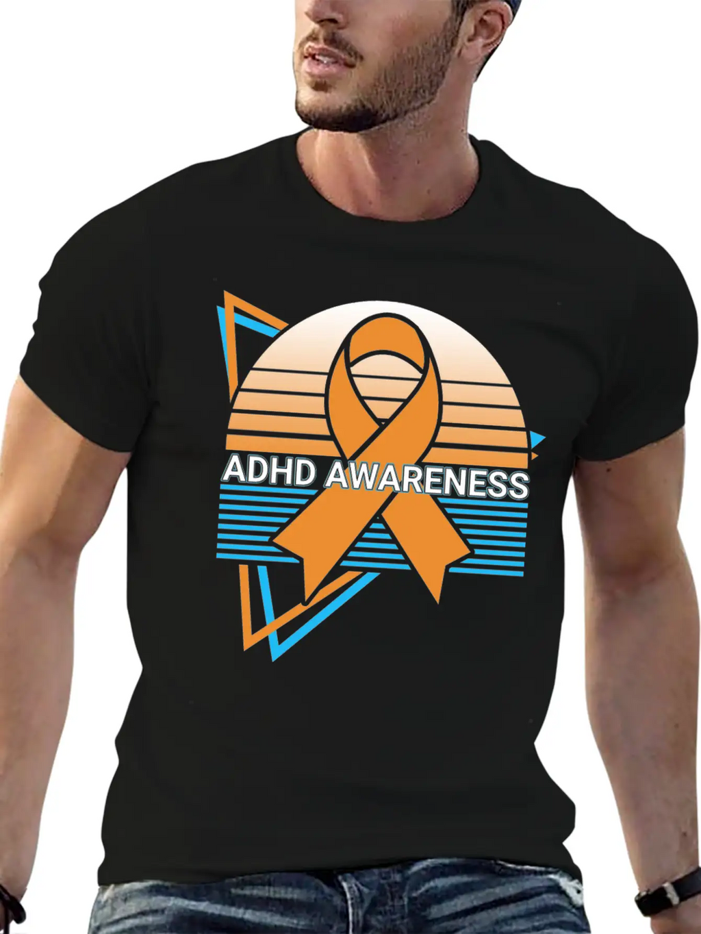 Adhd Awareness Retro Unisex Short Sleeve Soft Cotton T-Shirt – Casual Everyday Wear