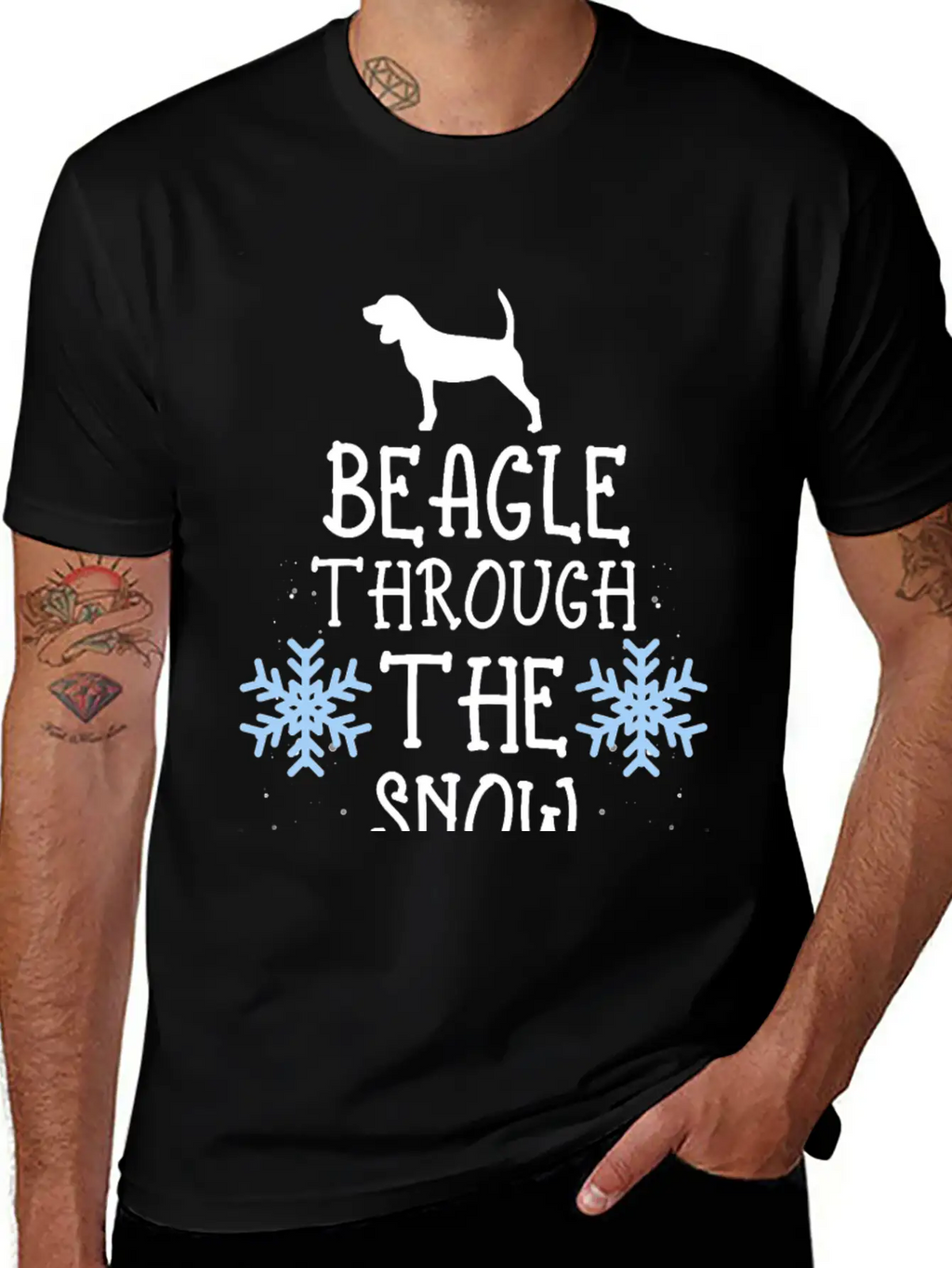 Adorable Beagle Through The Snow Essential Unisex Short Sleeve Soft Cotton T-Shirt – Casual Everyday Wear