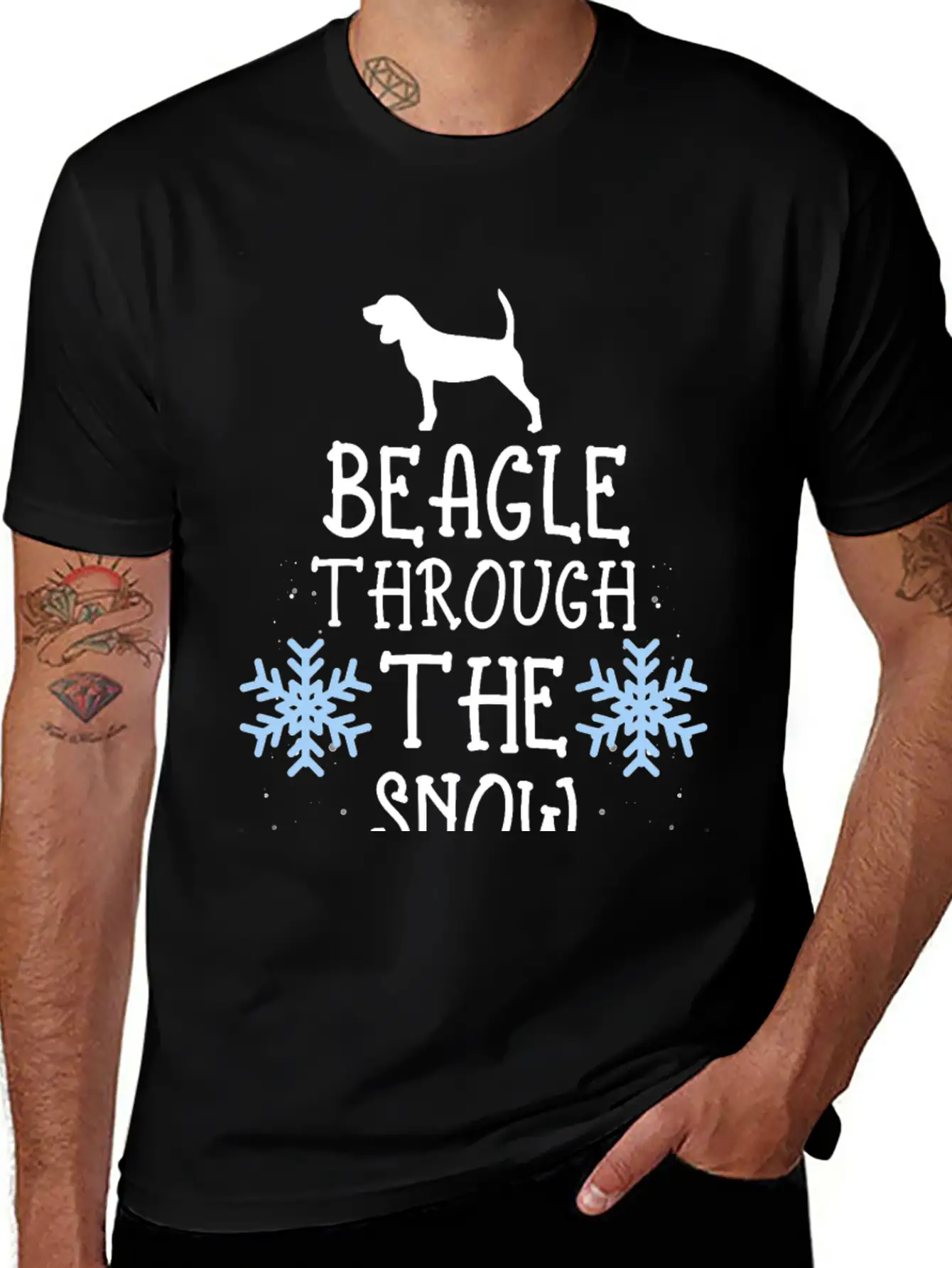 Adorable Beagle Through The Snow Essential Unisex Short Sleeve Soft Cotton T-Shirt – Casual Everyday Wear