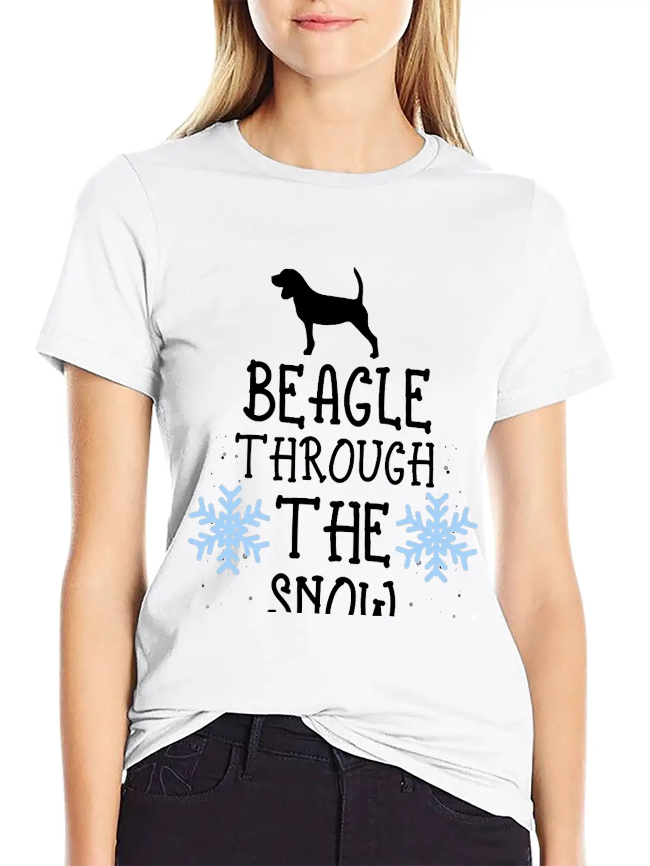 Adorable Beagle Through The Snow Essential Unisex Short Sleeve Soft Cotton T-Shirt – Casual Everyday Wear
